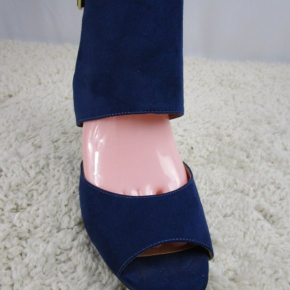 Blue Suede Nine West Sandaled Heels 8.5 - Picture 7 of 12